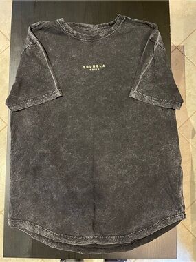 YoungLA Distressed Gray Mineral Wash Tee
